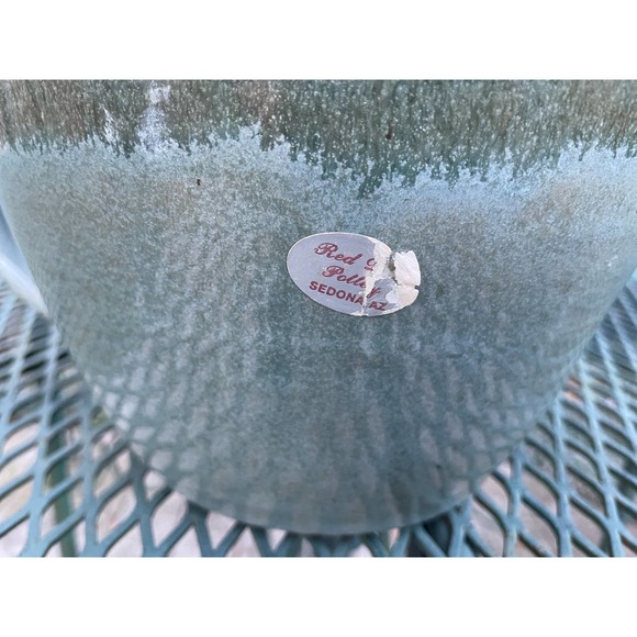 Red Duck pottery blue green Mixing bowl with spout - Picture 4 of 6